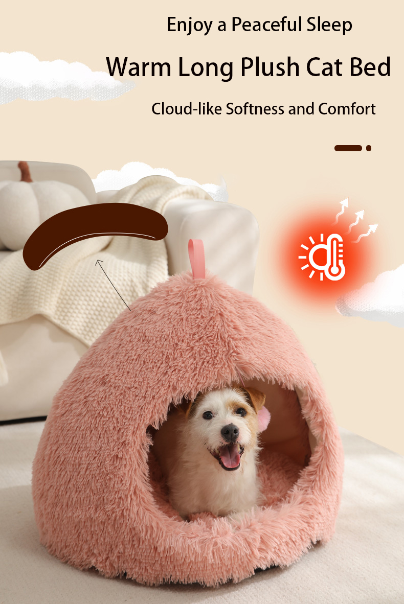 The Portable Thermal Pet Bed with Long Plush