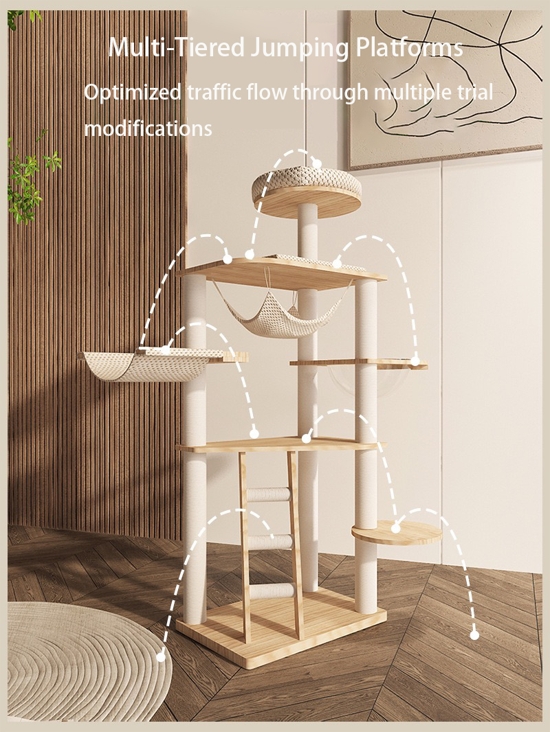 Rubber Wood Cat Tree