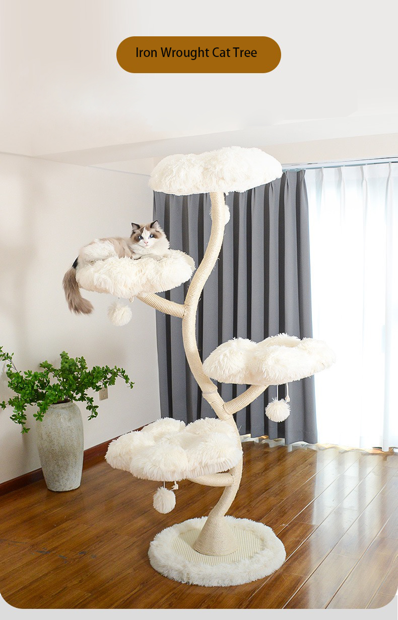 Iron Art Cloud-Shaped Cat Tree