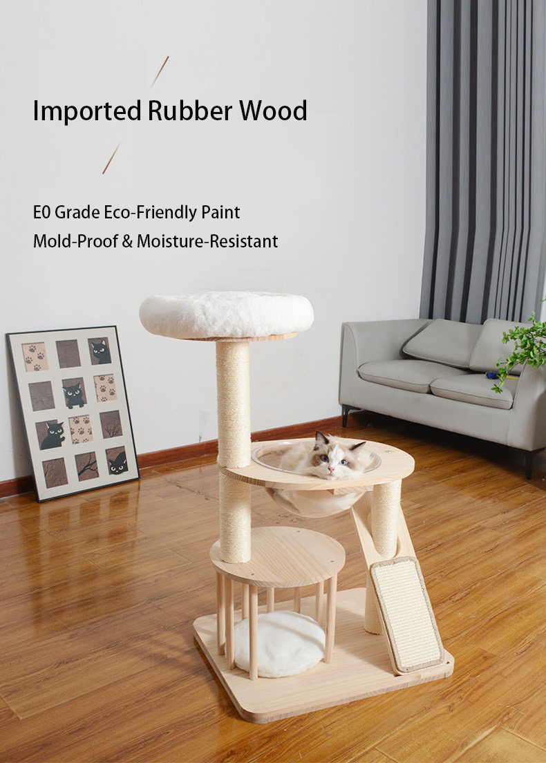Imported Rubber Wood Cat Tree