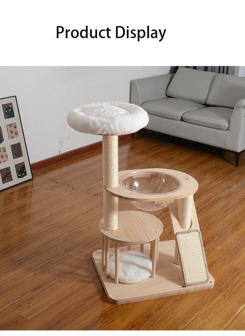 Premium Rubber Wood Cat Tree